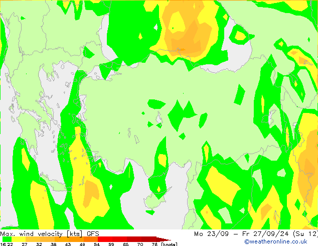 Max. wind velocity GFS dom 22.09.2024 21 UTC