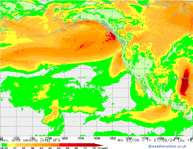 Max. wind velocity GFS Mo 30.09.2024 00 UTC