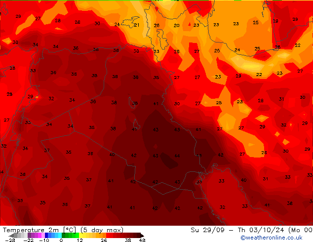 Temperature (2m) GFS Ne 29.09.2024 06 UTC