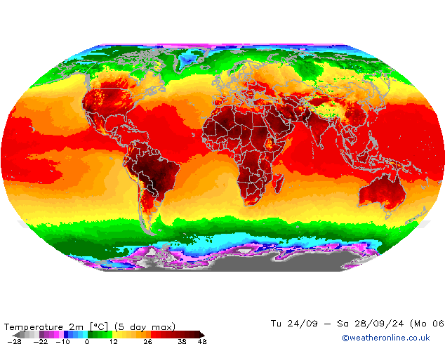 Temperature (2m) GFS Mo 30.09.2024 12 UTC