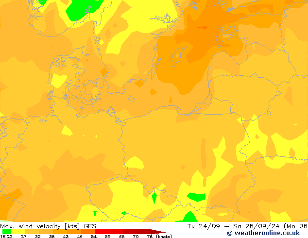 Max. wind velocity GFS Po 30.09.2024 06 UTC