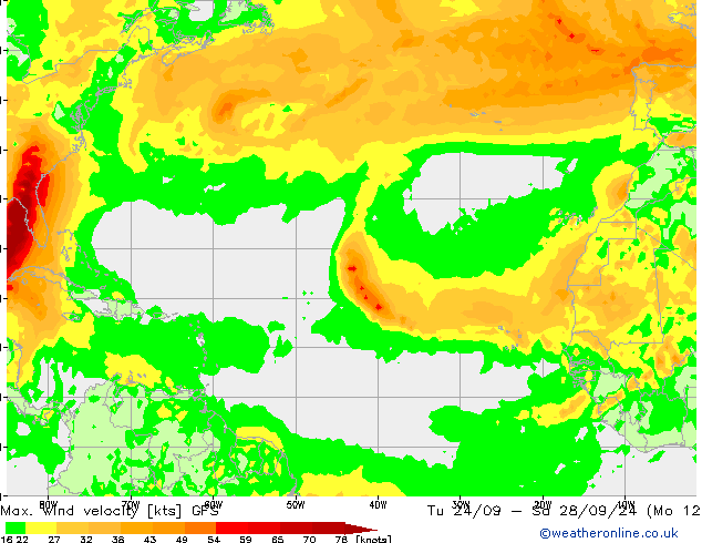 Max. wind velocity GFS Qua 02.10.2024 00 UTC