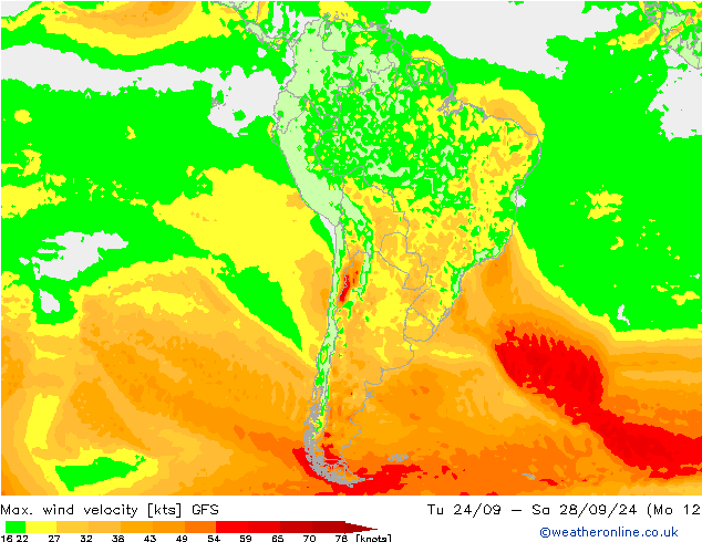 Max. wind velocity GFS Ter 01.10.2024 12 UTC