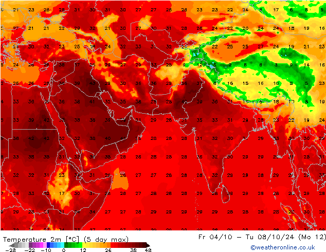 карта температуры GFS сб 28.09.2024 18 UTC