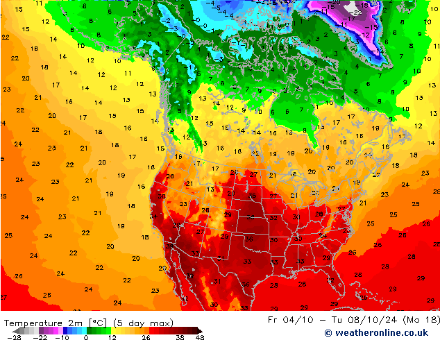 Temperature (2m) GFS September 2024