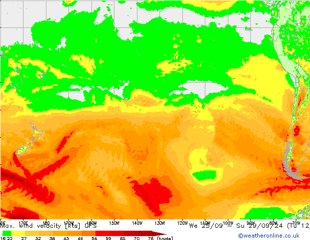 Max. wind velocity GFS Mo 30.09.2024 00 UTC