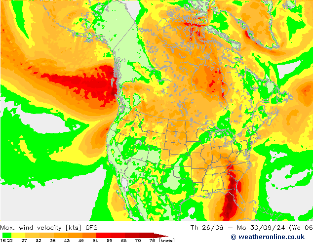 Max. wind velocity GFS Pá 11.10.2024 06 UTC