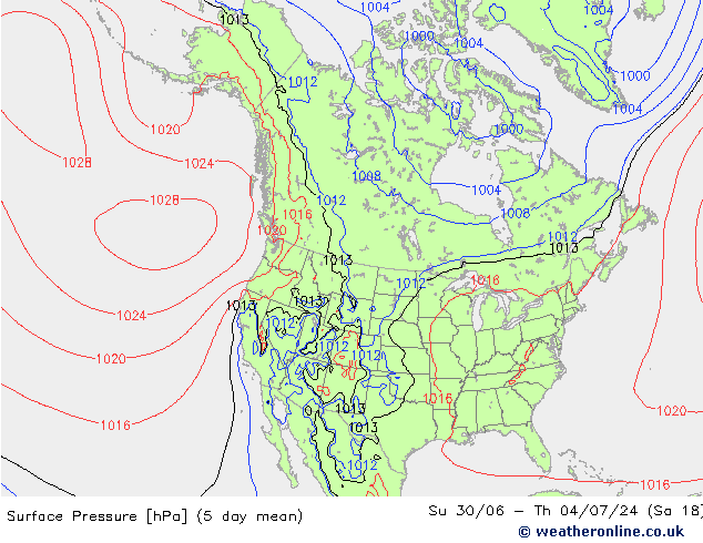 地面气压 GFS 星期日 30.06.2024 00 UTC