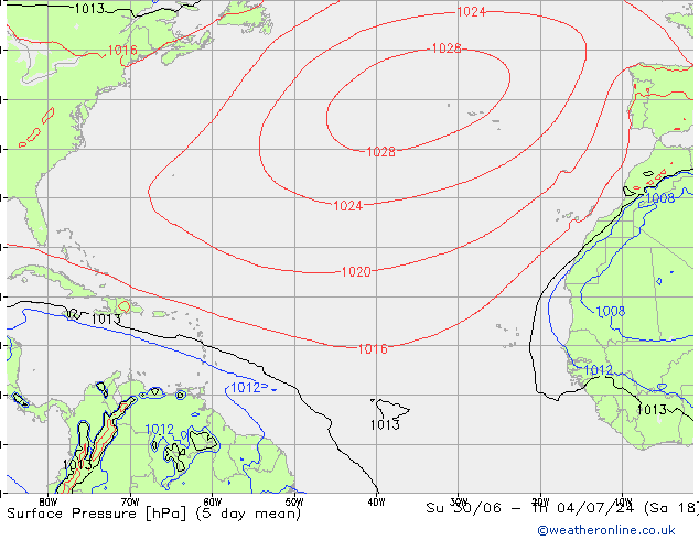 Luchtdruk (Grond) GFS ma 01.07.2024 06 UTC