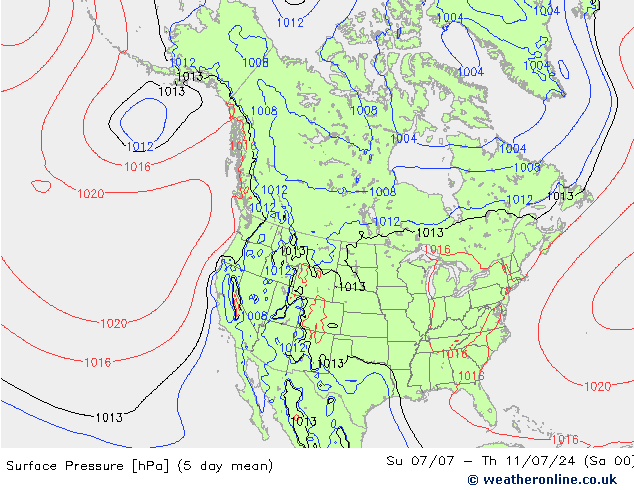 地面气压 GFS 星期六 06.07.2024 12 UTC