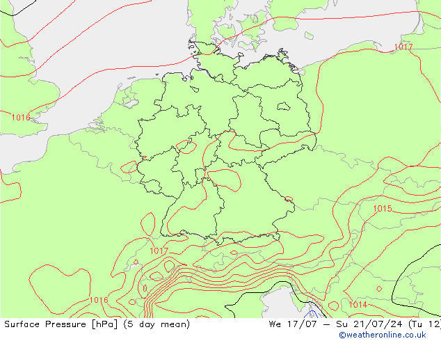 地面气压 GFS 星期五 19.07.2024 18 UTC