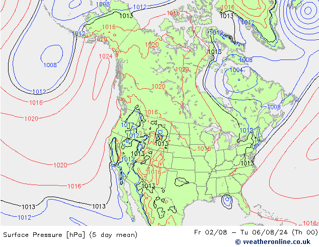 地面气压 GFS 星期四 01.08.2024 06 UTC