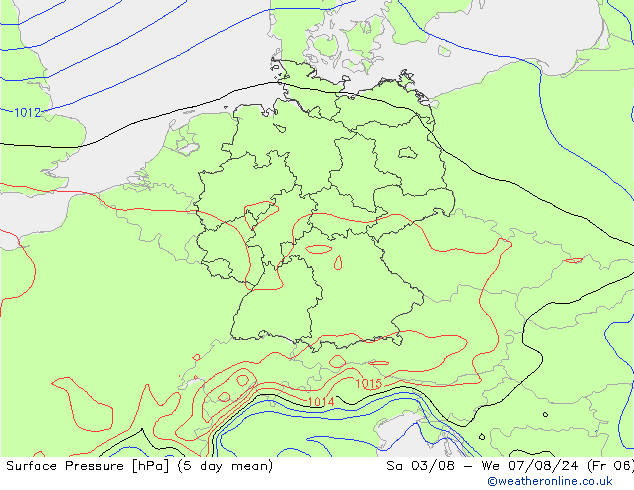 Luchtdruk (Grond) GFS zo 04.08.2024 06 UTC