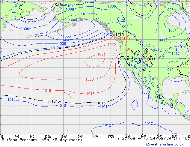 Luchtdruk (Grond) GFS di 24.09.2024 21 UTC