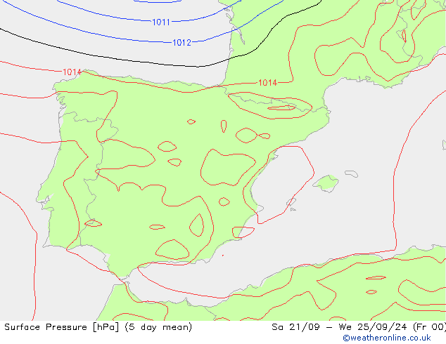 Pressione al suolo GFS ven 20.09.2024 18 UTC