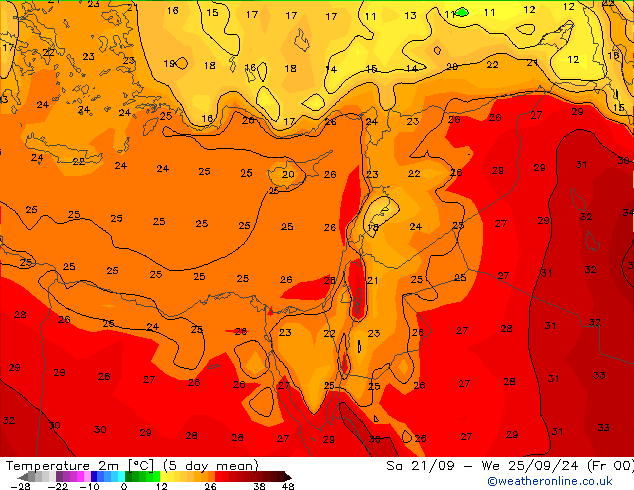 Temperatura (2m) GFS Dom 22.09.2024 12 UTC