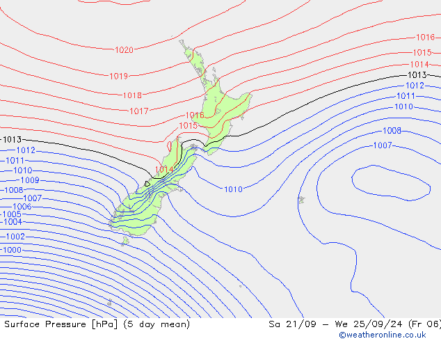 Surface pressure GFS Sa 21.09.2024 18 UTC