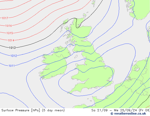 Pressione al suolo GFS sab 21.09.2024 06 UTC