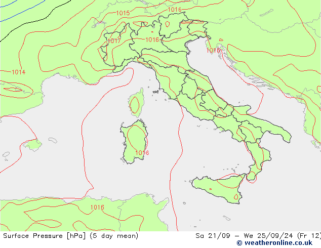 Pressione al suolo GFS sab 28.09.2024 12 UTC