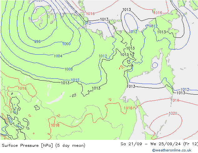 Atmosférický tlak GFS Po 23.09.2024 03 UTC