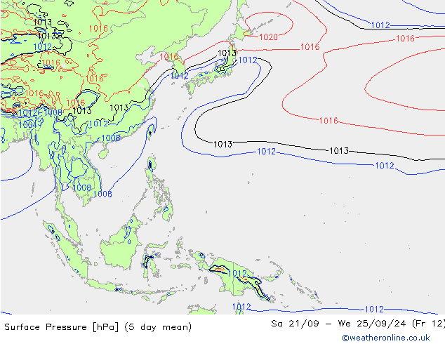 Pressione al suolo GFS dom 22.09.2024 12 UTC