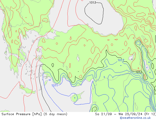 pression de l'air GFS lun 23.09.2024 12 UTC