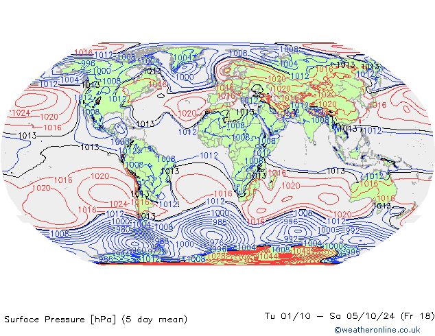 Surface pressure GFS Tu 24.09.2024 18 UTC