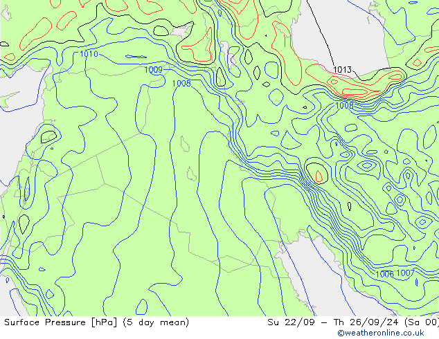 Atmosférický tlak GFS Čt 26.09.2024 18 UTC