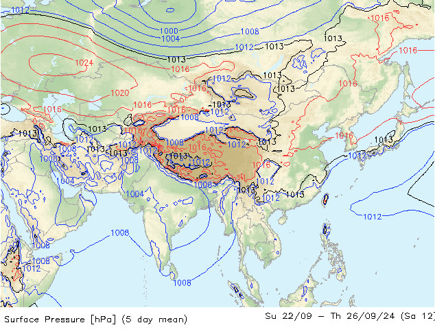 Surface pressure GFS Th 26.09.2024 12 UTC