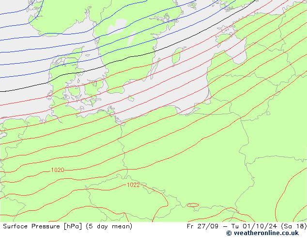 Surface pressure GFS September 2024