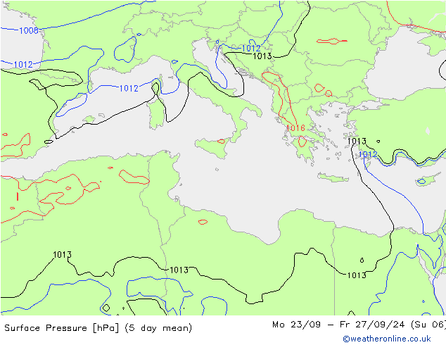 Atmosférický tlak GFS Ne 22.09.2024 12 UTC