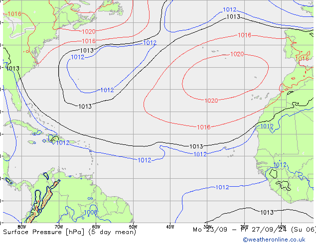 Surface pressure GFS Mo 23.09.2024 12 UTC