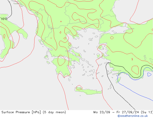 Surface pressure GFS Mo 23.09.2024 00 UTC