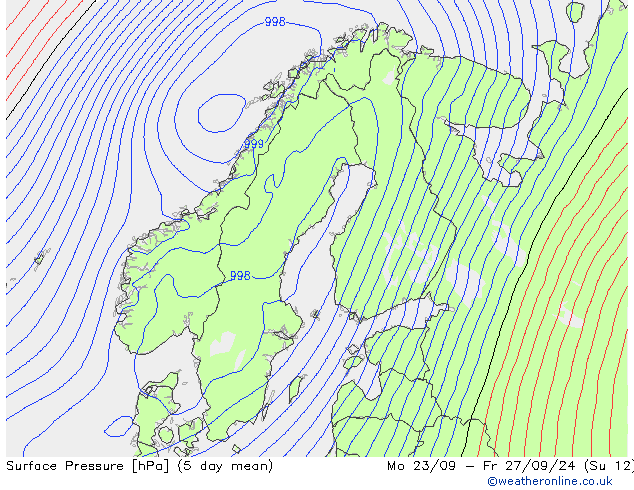 Surface pressure GFS Su 22.09.2024 18 UTC