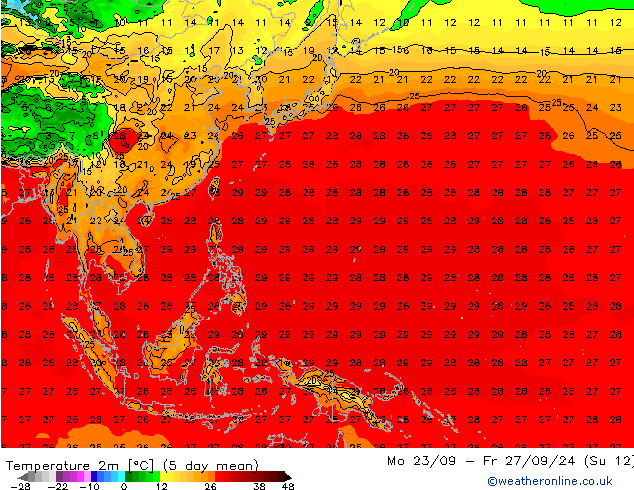 Temperature (2m) GFS Tu 24.09.2024 00 UTC