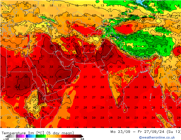 温度图 GFS 星期四 03.10.2024 00 UTC