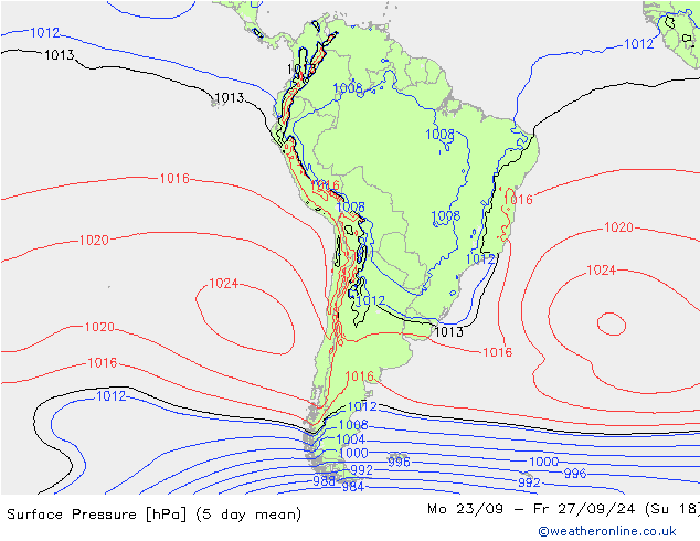 Surface pressure GFS Mo 23.09.2024 00 UTC