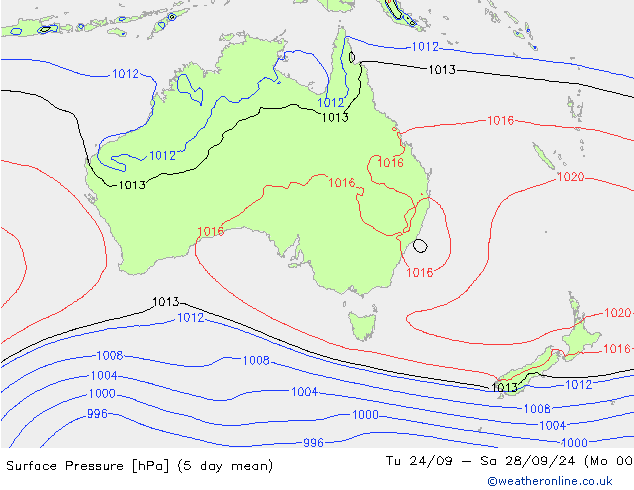 Surface pressure GFS Tu 24.09.2024 06 UTC