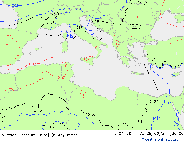 Pressione al suolo GFS lun 23.09.2024 09 UTC