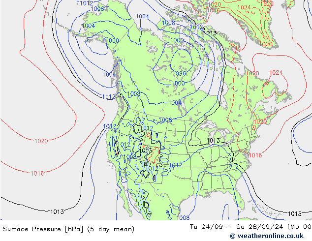 ciśnienie GFS pon. 23.09.2024 03 UTC