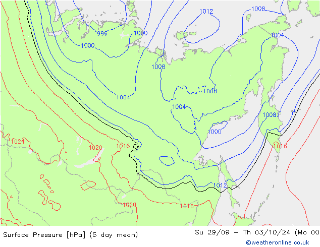 Pressione al suolo GFS lun 07.10.2024 00 UTC