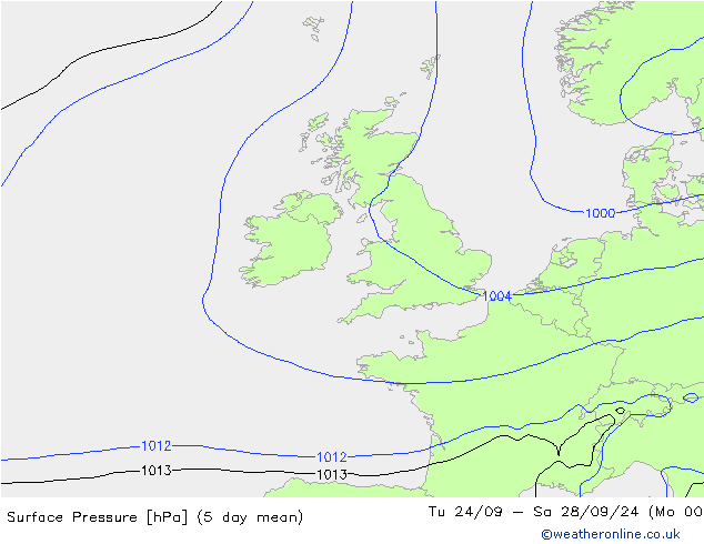 Surface pressure GFS Mo 23.09.2024 18 UTC