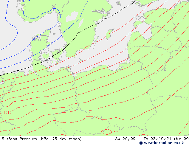 Surface pressure GFS Su 29.09.2024 00 UTC