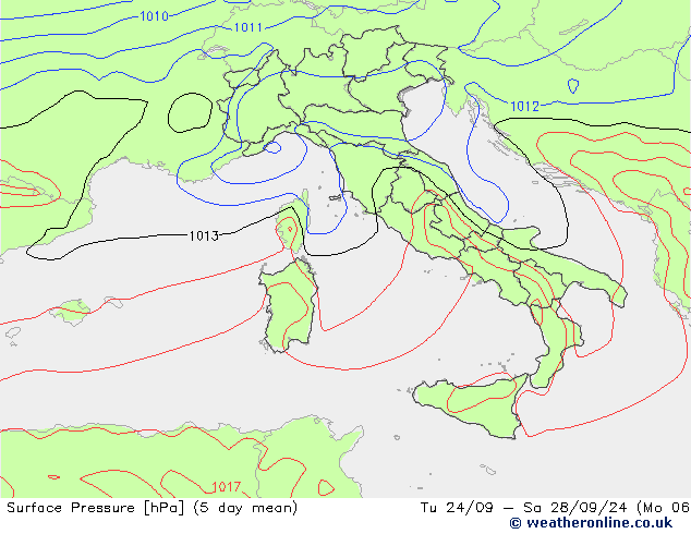 Surface pressure GFS Tu 24.09.2024 09 UTC