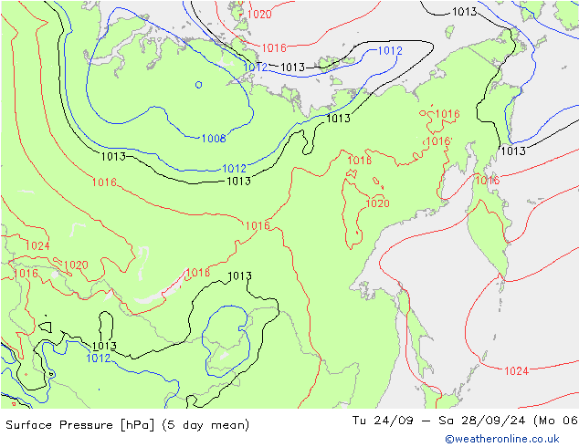 Surface pressure GFS Mo 23.09.2024 12 UTC