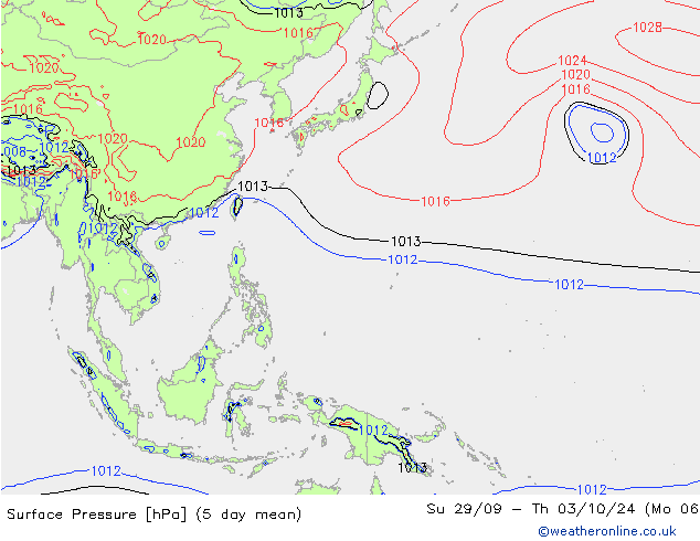 Surface pressure GFS We 25.09.2024 18 UTC