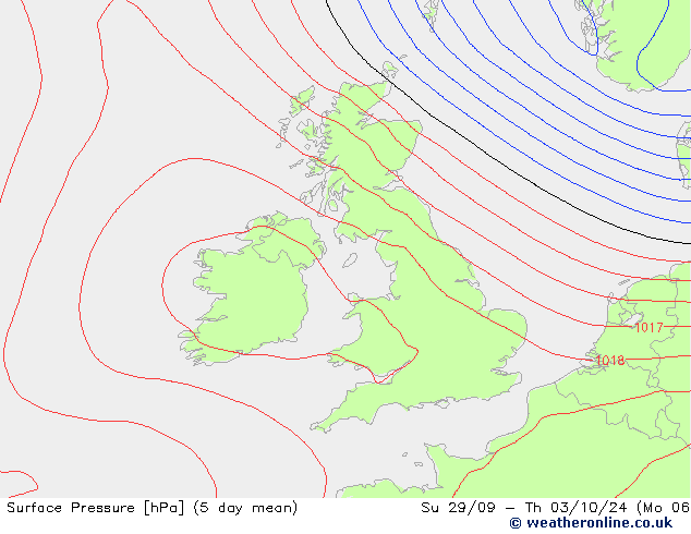 Atmosférický tlak GFS Út 24.09.2024 18 UTC