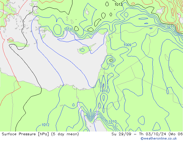 Presión superficial GFS vie 27.09.2024 06 UTC