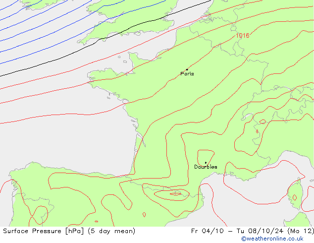 Presión superficial GFS mié 25.09.2024 18 UTC