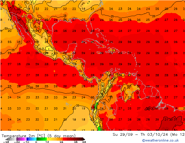 Temperature (2m) GFS Mo 23.09.2024 18 UTC